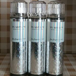 3x Bath & Body Works PLATINUM 8OZ Mist Spray Collection Set